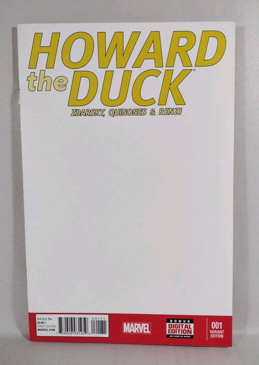 Howard the Duck Comic #1 (2015) Marvel Comic Blank Sketch Variant Chip Zdarsky