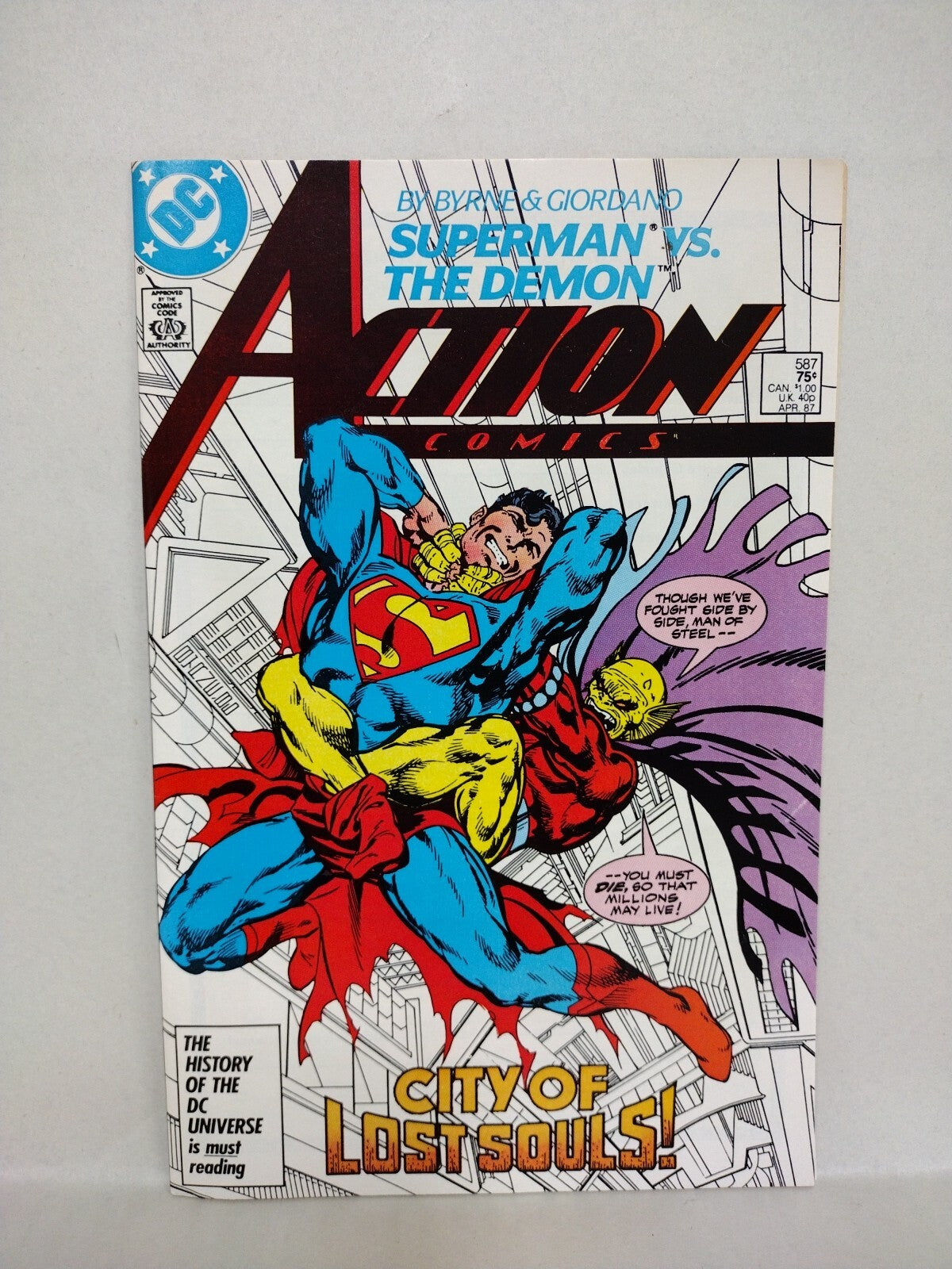 Action Comics (1987) Comic Lot #587 588 John Byrne Superman Demon Hawkman NM