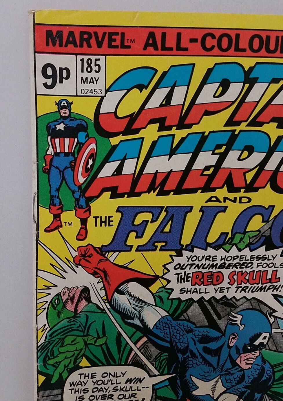 Captain America #185 (1975) Marvel Comic Rare 9p Variant Cover Falcon Red Skull