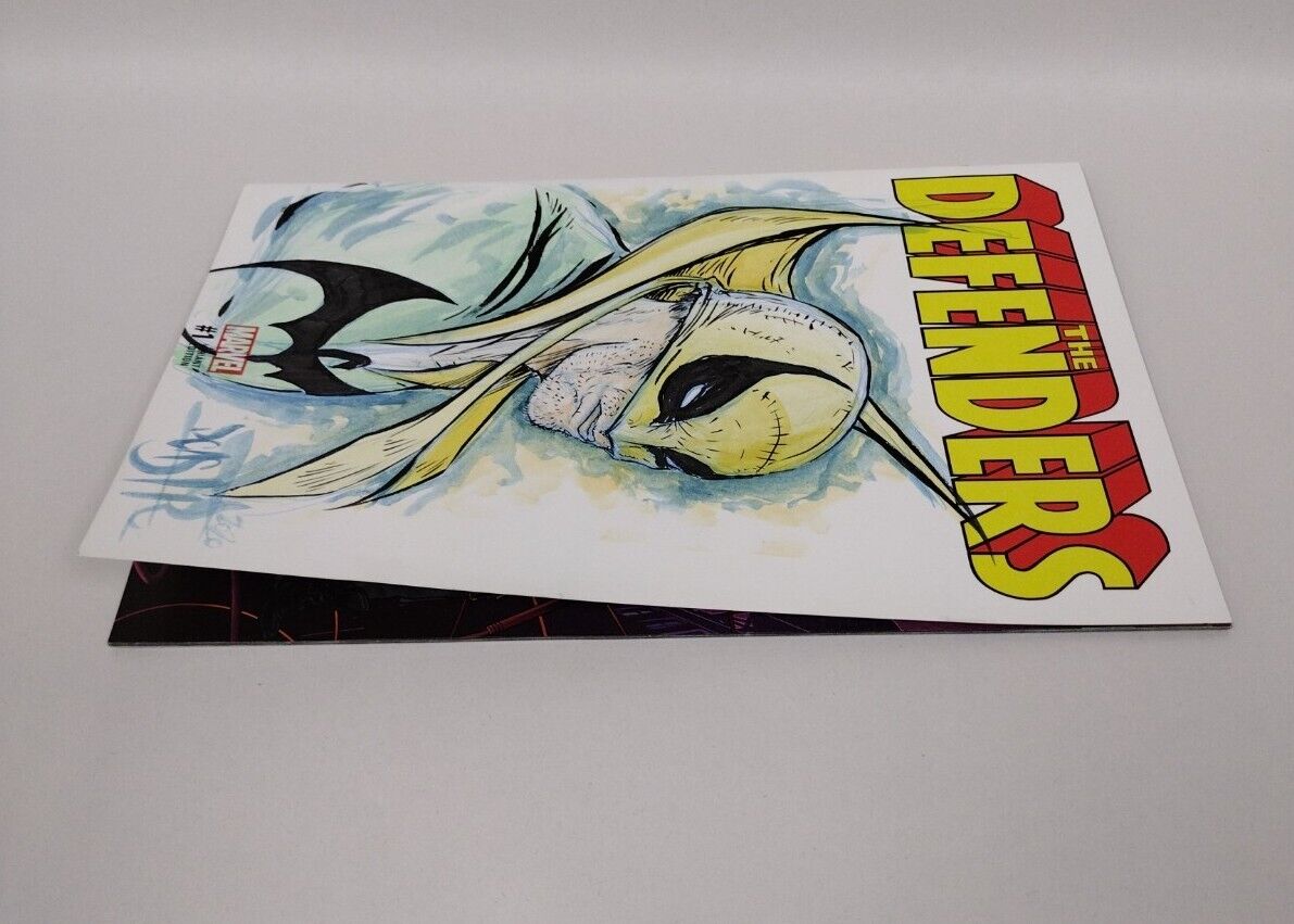 Defenders #1 (2017) Marvel Sketch Cover Comic Original Dave Castr Iron Fist Art