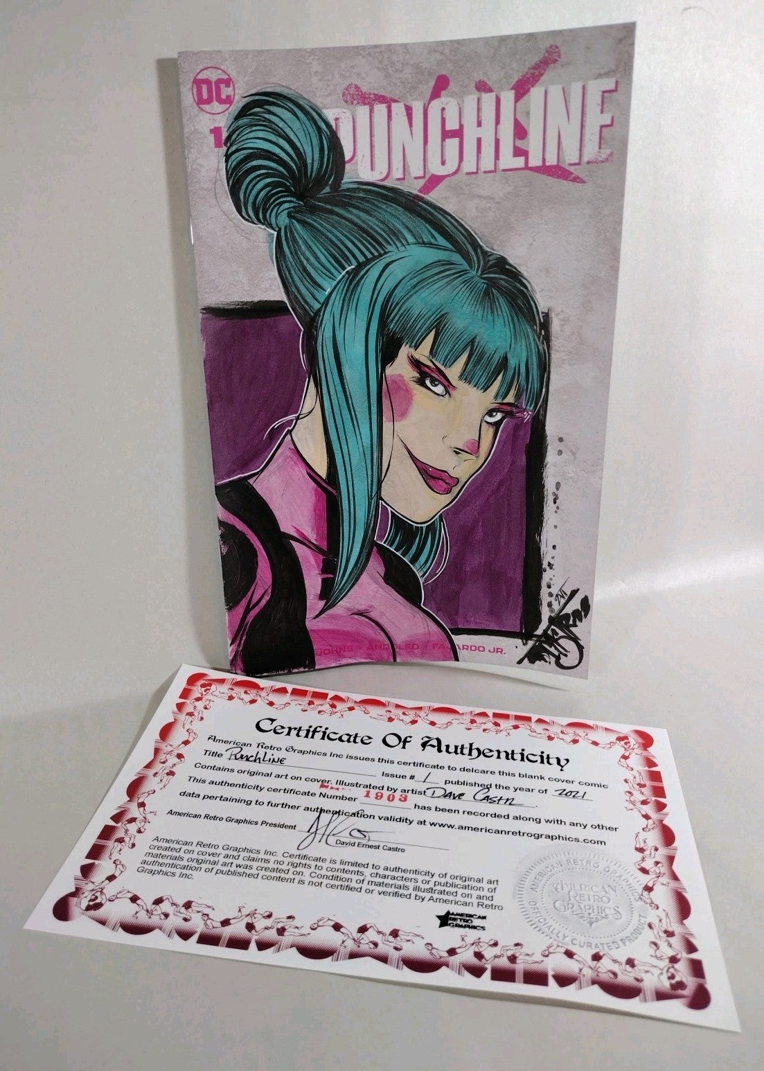 Punchline #1 (2021) DC Comic Sketch Cover W Original Dave Castr Art