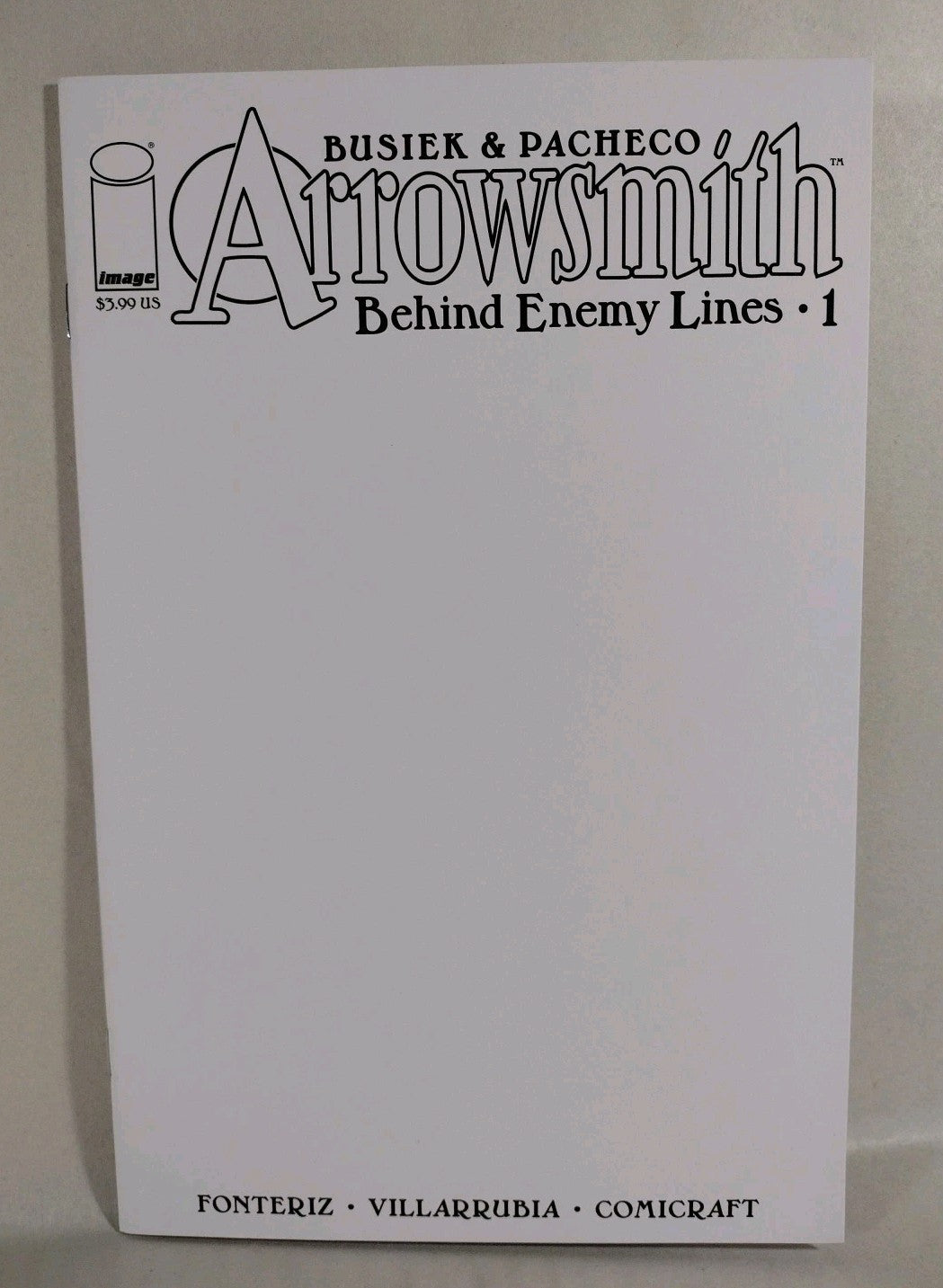 Arrowsmith Behind Enemy Lines 1 (2022) Image Comic Blank Sketch Variant Cover NM