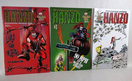 Freeway Ninja Hanzo (1999) Complete Sleepy House Comix Comic Set #1 2 3 VF-NM