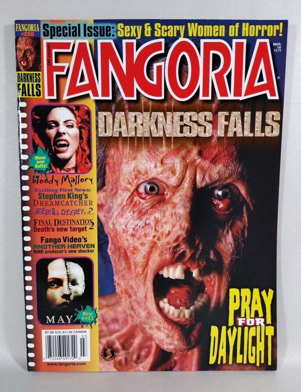 FANGORIA Magazine #220 (2003) Darkness Falls Jeepers Creepers 2 Dream Catcher NM