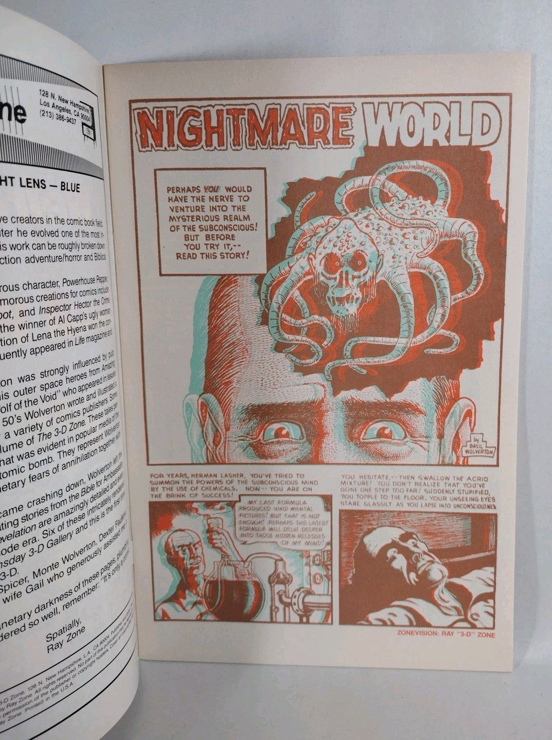 Basil Wolverton Comic Lot Of 4 Gateway To Horror Weird Tales 3-D Zone W Glasses