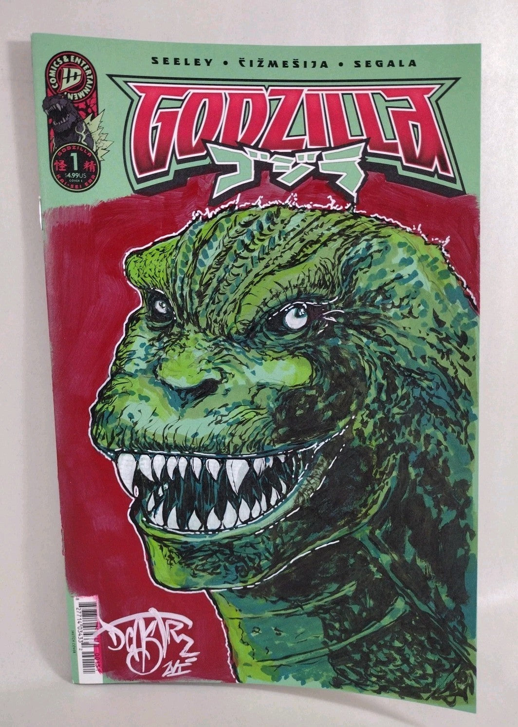 Godzilla #1 (2025) IDW Sketch Cover Variant Comic W Original Dave Castr Art