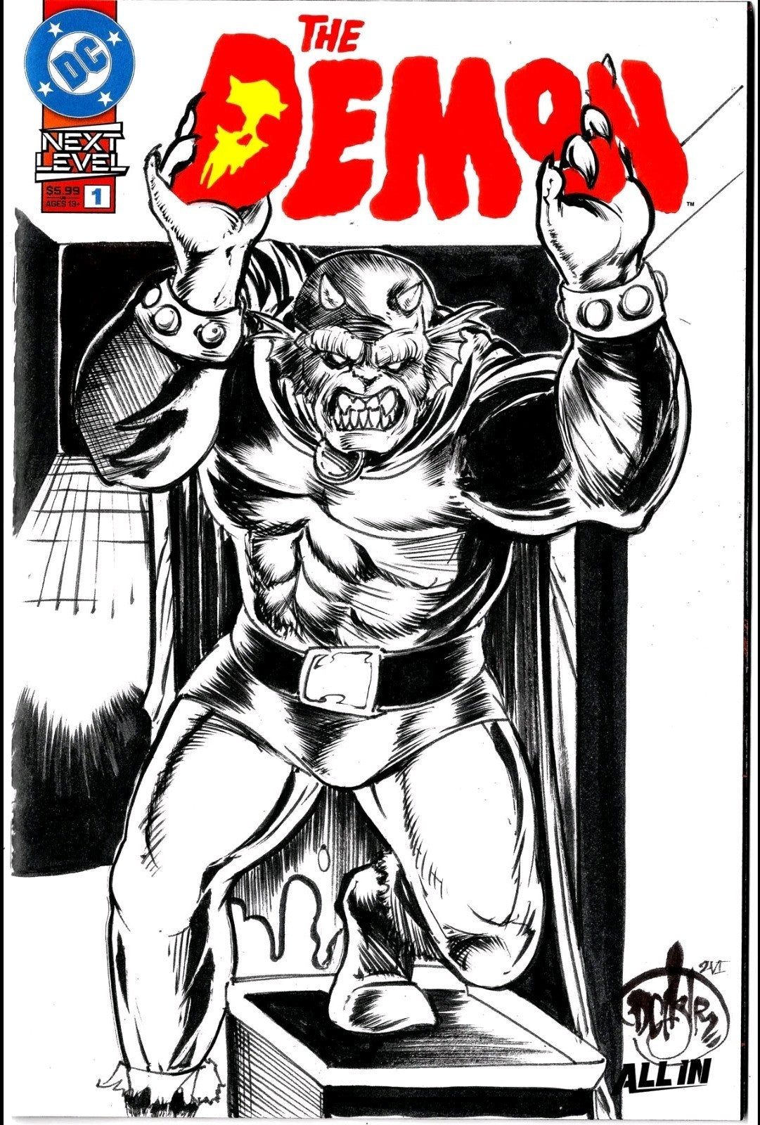 Demon #1 (2026) DC Next Level Comic Sketch Cover W Original DCastr Etrigan Art