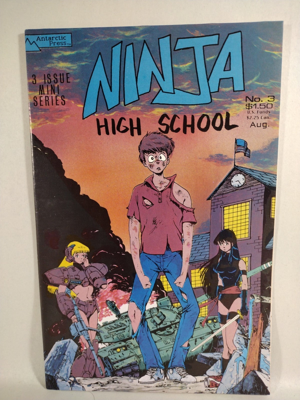 NINJA HIGH SCHOOL 1987 Complete Antarctic Comic Mini Series 1 2 3 1st Appearance
