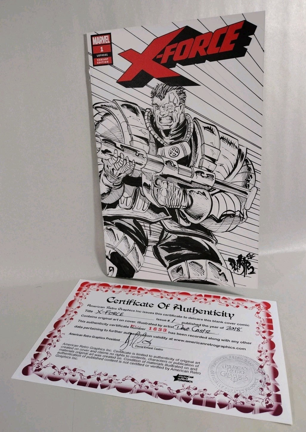 X-Force #1 (2018) Marvel Sketch Cover Variant Comic W Original Dave Castr Art