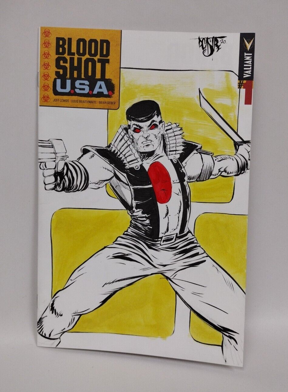 BloodShot U.S.A #1 (2016) Blank Cover Comic w Original Art Bloodshot Dcastr 