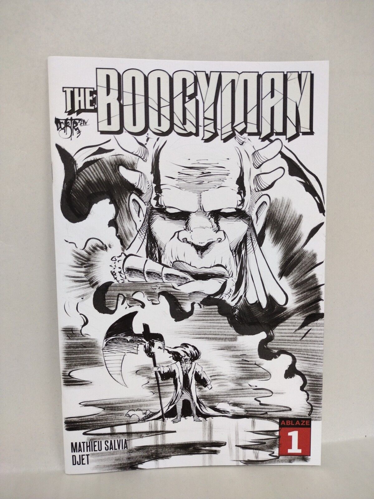 Boogyman 1 (2022) Ablaze Comic Blank GID Cover w Original Dave Castr Art ARG COA