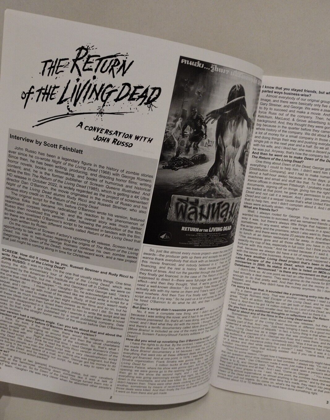 Screem Magazine #41 (2023) Return Of The Living Dead Tarman John Russo Interview