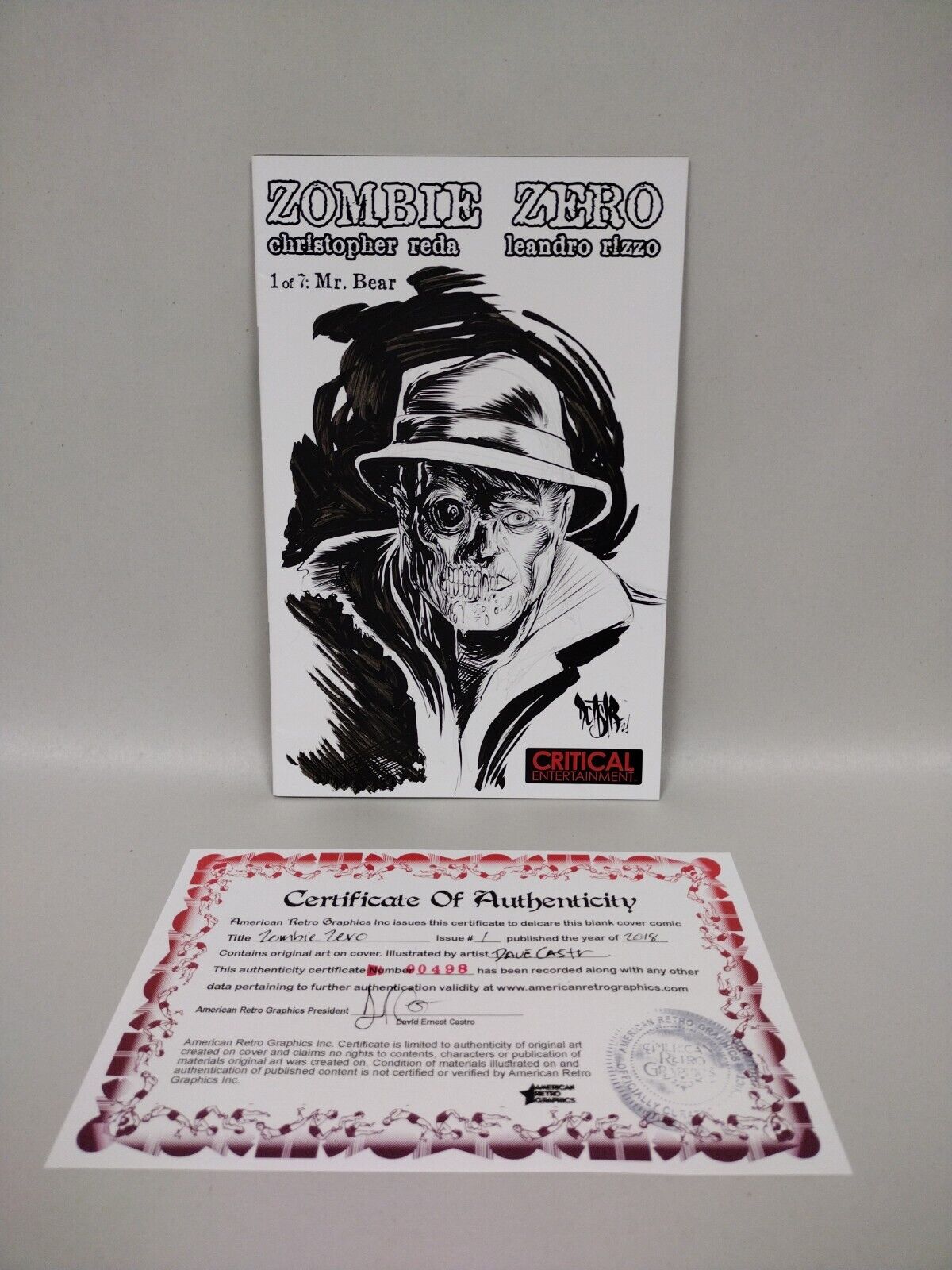 Zombie zero #1 Blank Cover Variant w Original Art Dcastr 