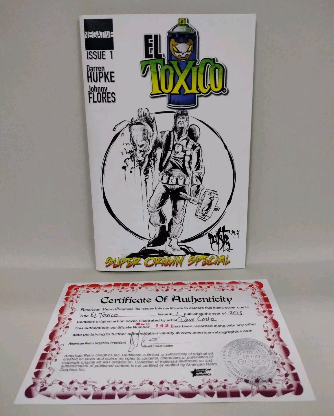 EL TOXICO 1 (2014) Negative Comic Sketch Cover Variant W Dave Castr Original Art