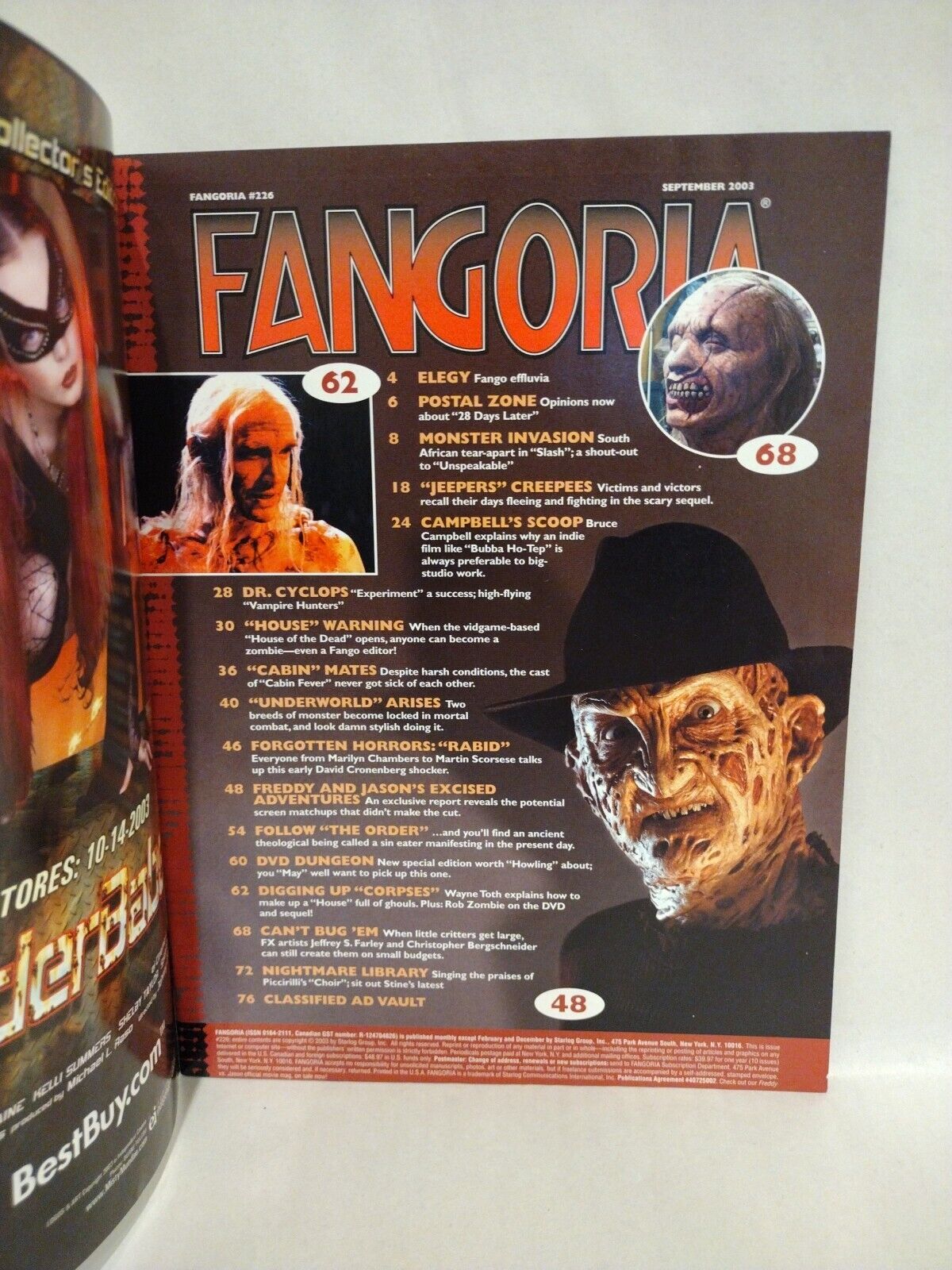 Fangoria Magazine #226 (2003) Jeepers Creepers 2 House Of The Dead Underworld 