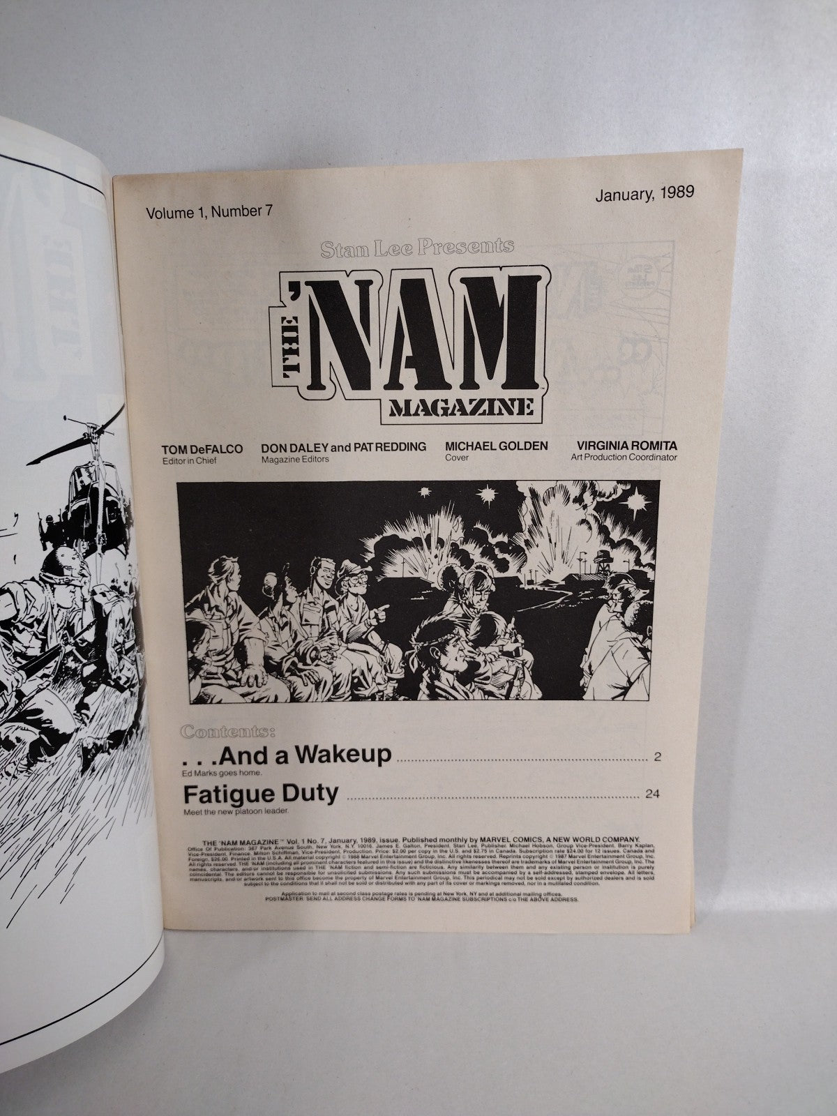 The NAM Magazine (1988) Marvel Comic Lot Set #1 2 3 4 5 7 Michael Golden FN