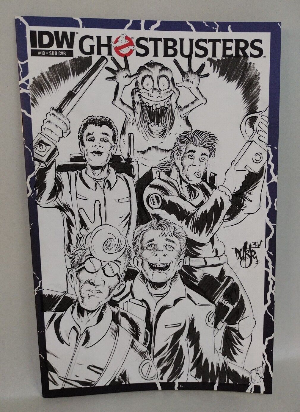 Ghostbusters #10 (2013) IDW Sketch Cover Comic W Original Dave Castr Slimer Art