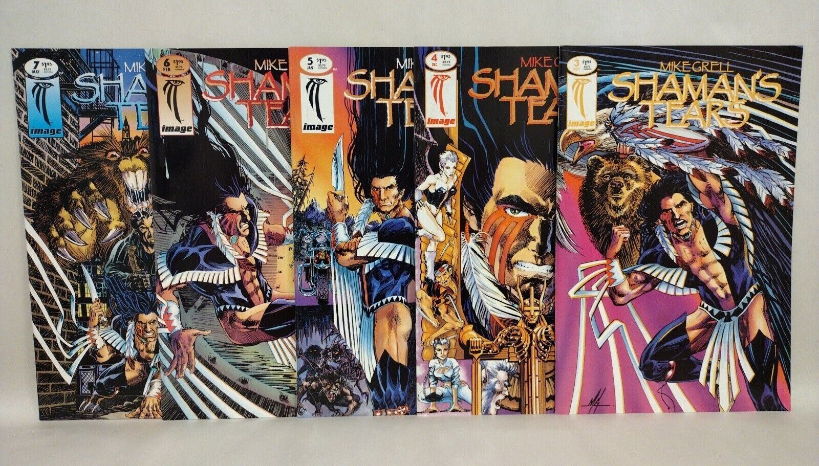 Mike Grell Shaman's Tears (1994) Image Comic Lot Set #3 4 5 6 7 Jon Sable X-Over