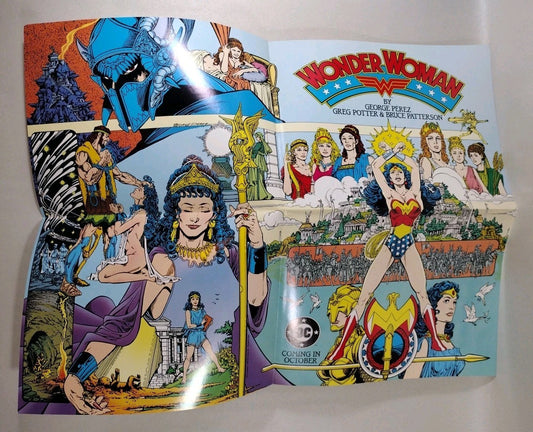 Wonder Woman 22 X 16" (1986) DC Comics George Perez Promotional Poster Folded
