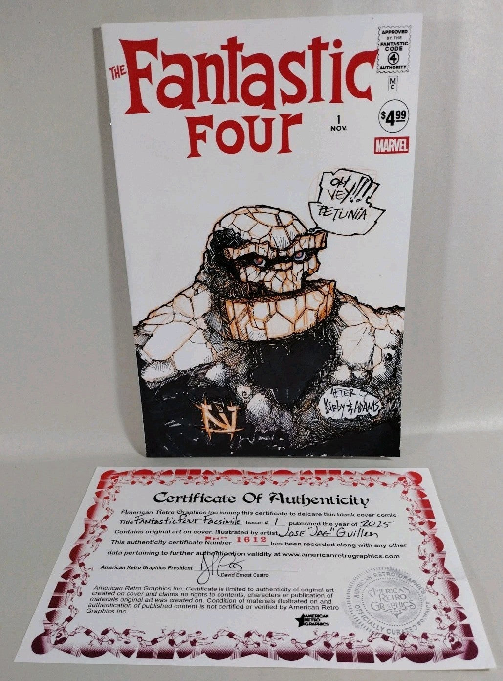 Fantastic Four 1 Marvel Comic 2025 Facsimile Sketch Cover W Original JAG Art