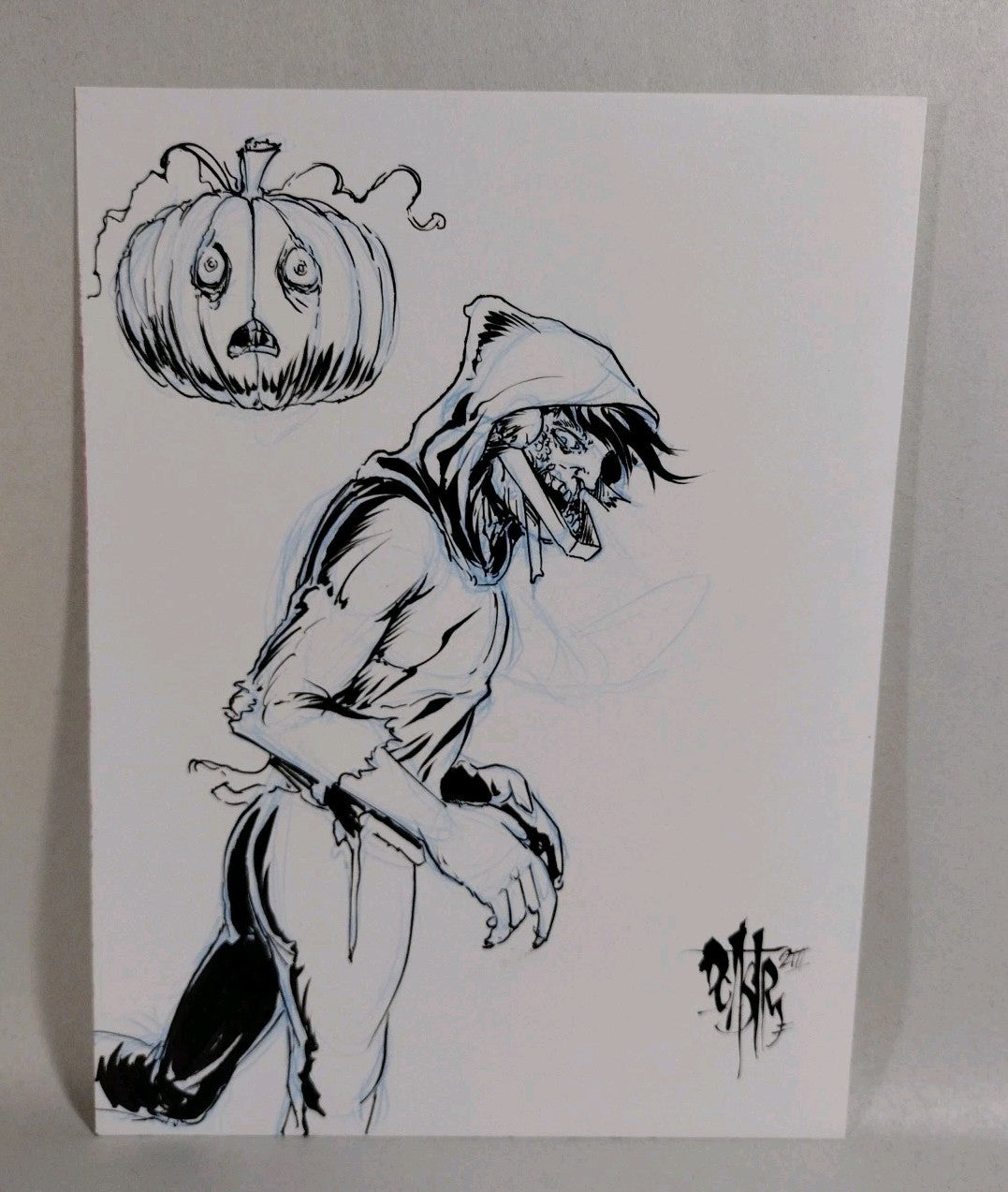 Pumpkin Patch Prince (2023) Original 8 X 6" Dave Castr Horror Illustration W COA