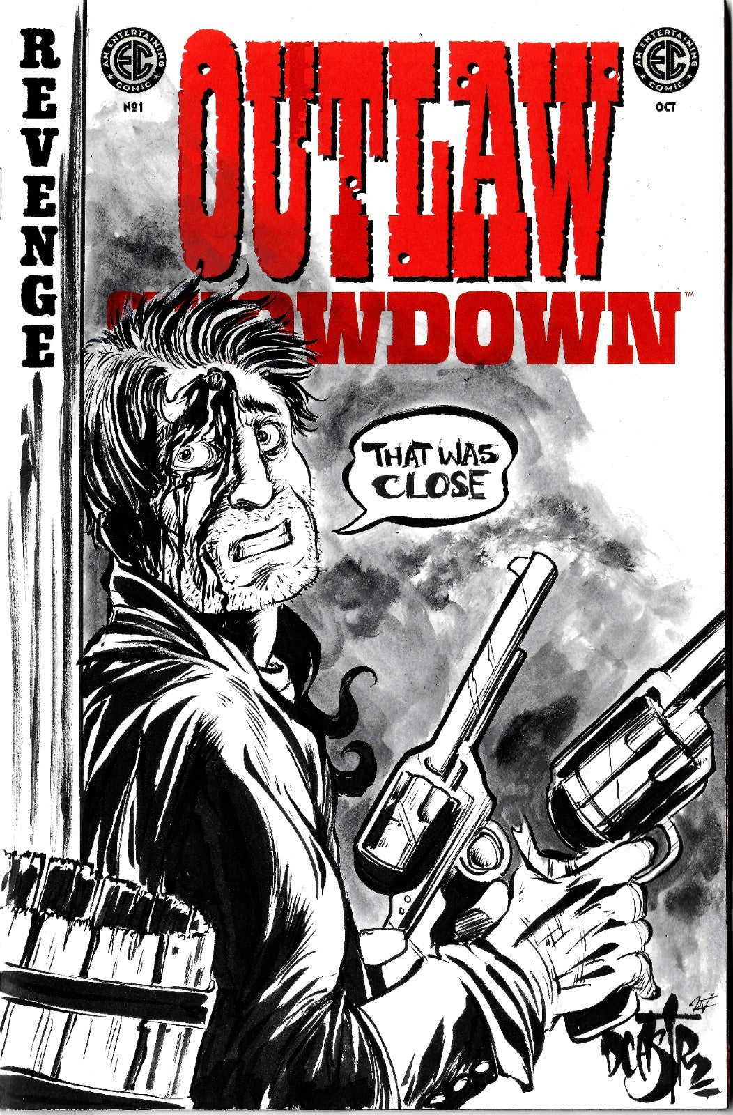 Outlaw Showdown #1 (2025) EC Comic Sketch Variant Cvr W Original Dave Castr Art