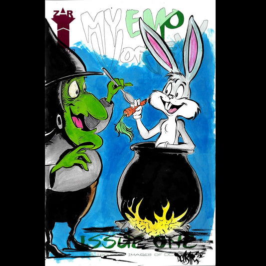DCastr My Emo Vortex #1 Blank Cover Artbook w Original Bugs Bunny & Hazel Art