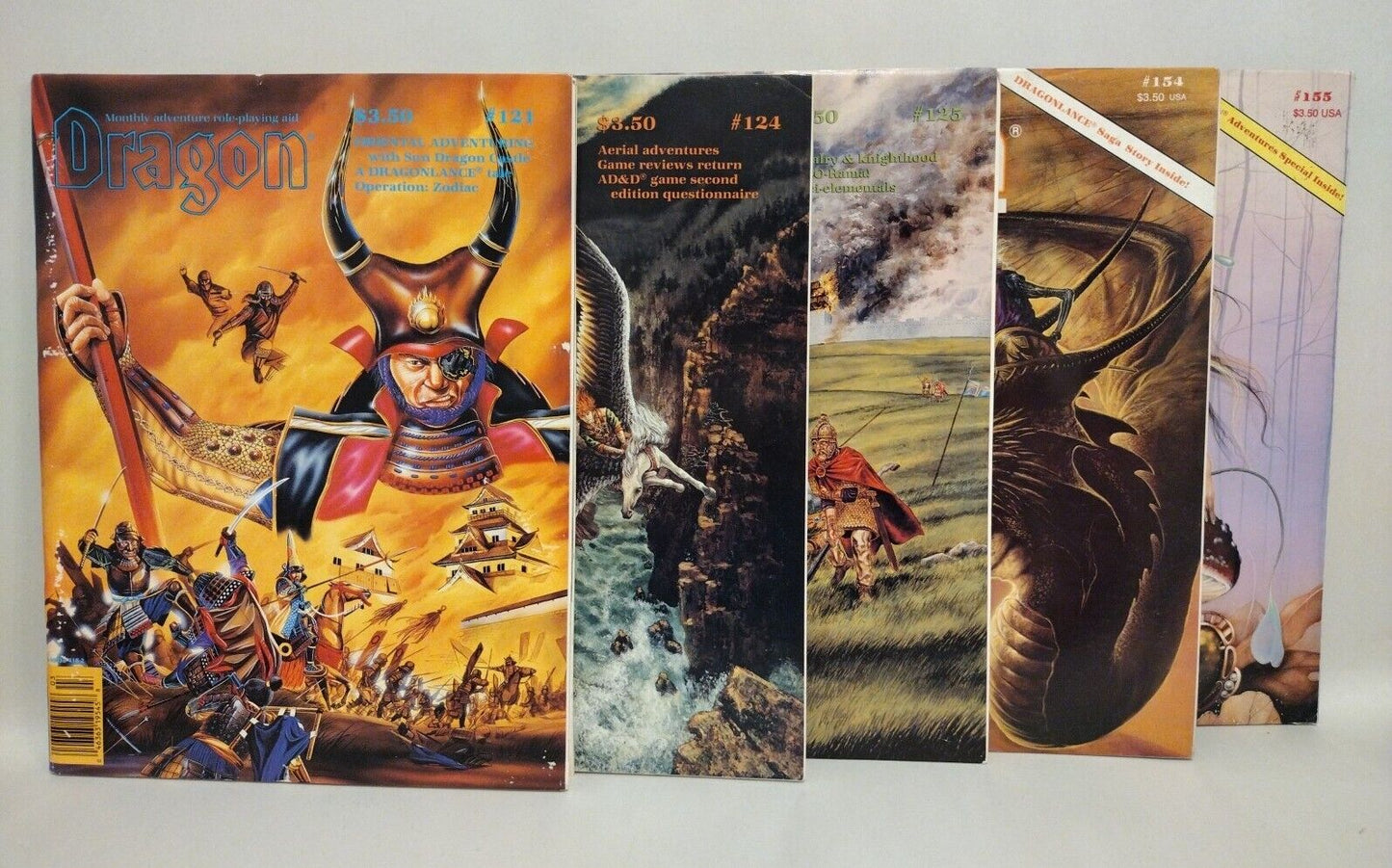 Dragon Magazine (1987) Lot Set Of 5 #121 124 125 154 155 D&D RPG 