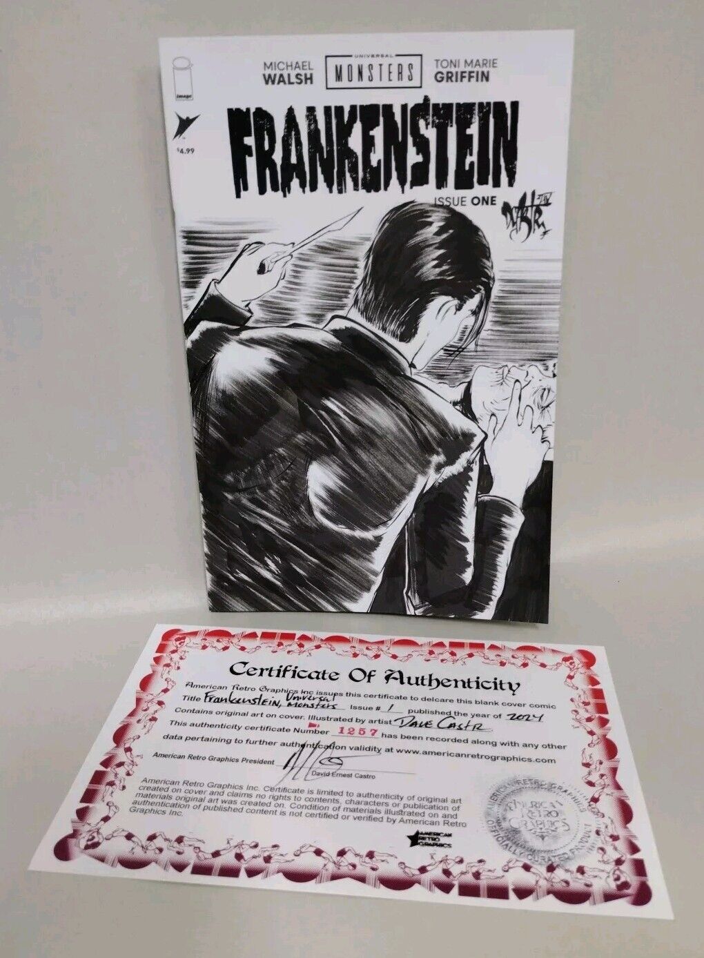 Universal Monsters FRANKENSTEIN #1 (2023) Image Comic Sketch Var W Original Art 