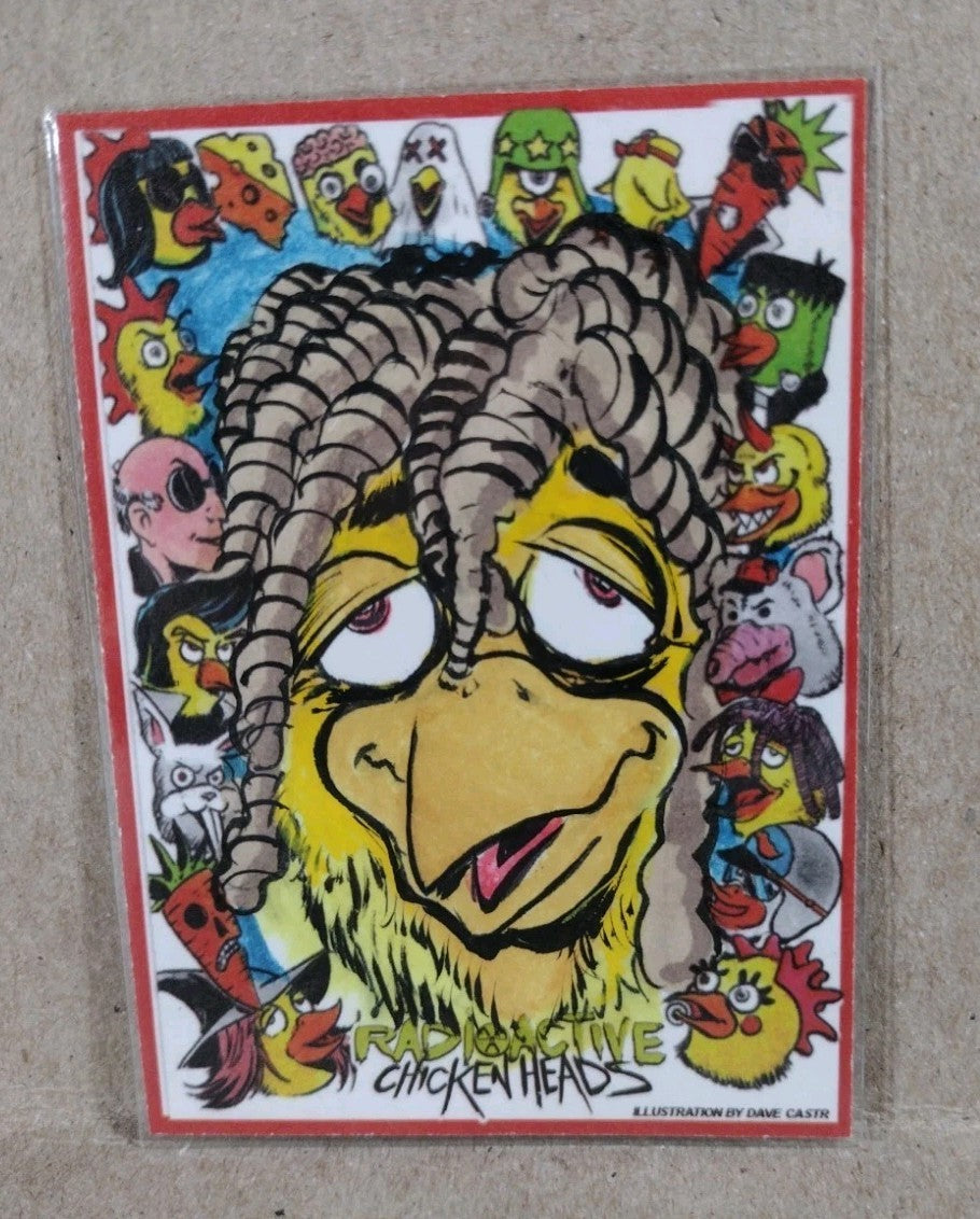 Radioactive Chicken Heads Exclusive Sketch Card W Original Pastafarian Art