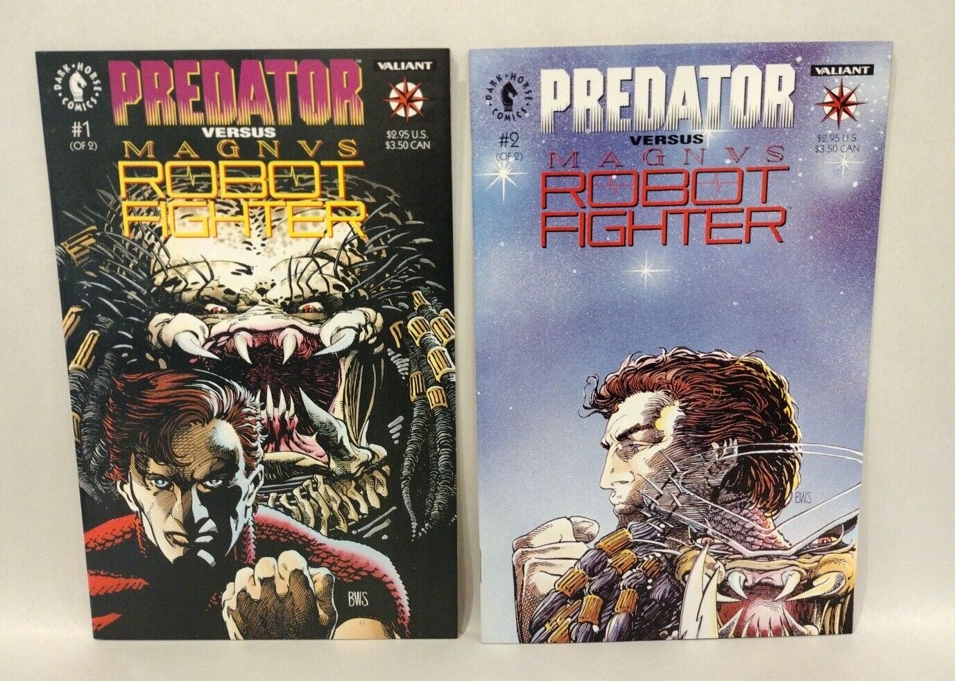 Predator versus Magnus Robot Fighter 1 2 (1992)  Complete Dark Horse Valiant Set