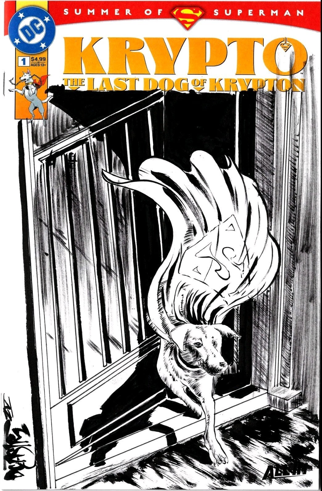 Krypto LDOK #1 (2025) DC Sketch Variant Cover Comic W Original Dave Castr Art