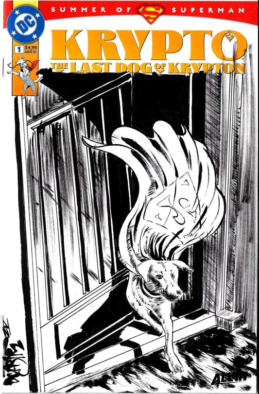 Krypto LDOK #1 (2025) DC Sketch Variant Cover Comic W Original Dave Castr Art