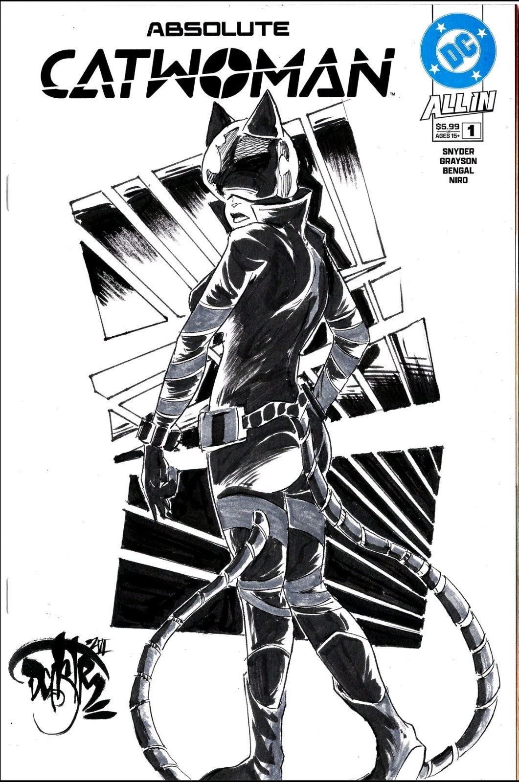 Absolute Catwoman #1 (2026) DC Comic Sketch Var Cover W Original Dave Castr Art
