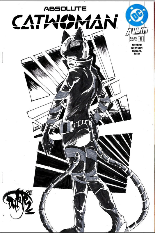 Absolute Catwoman #1 (2026) DC Comic Sketch Var Cover W Original Dave Castr Art