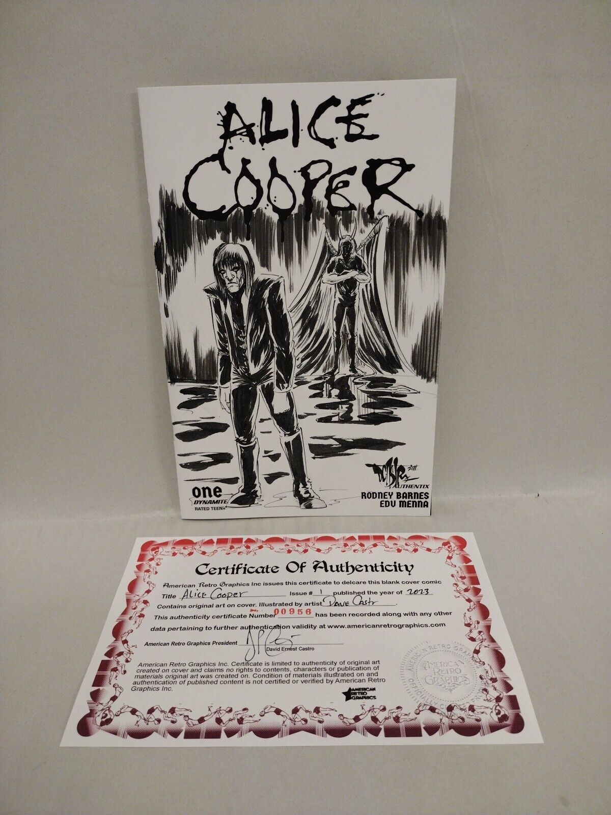 Alice Cooper #1 Blank Sketch Variant Cover Comic W Original Dave Castr Art