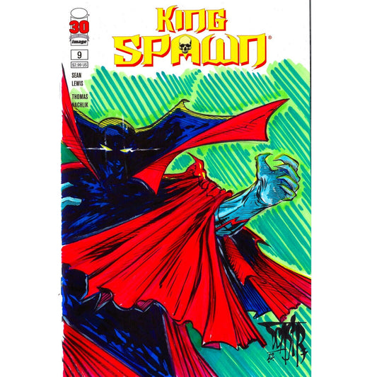 King Spawn #9 Blank Cover Variant Comic 2022 W Original Art DCastr COA