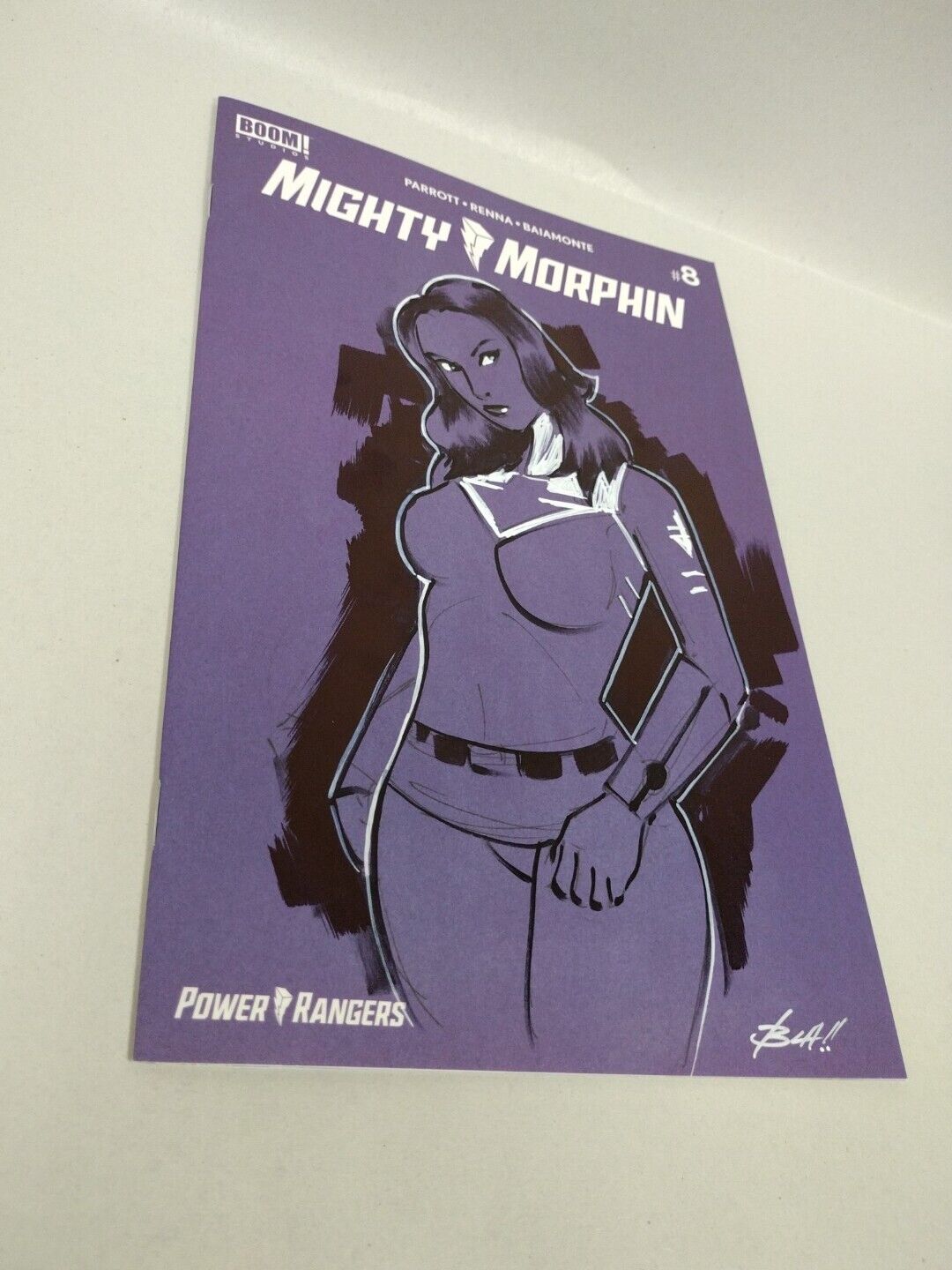 Mighty Morphin #8 Blank Cover Comic W Pink Ranger Original Brian Lacey Art