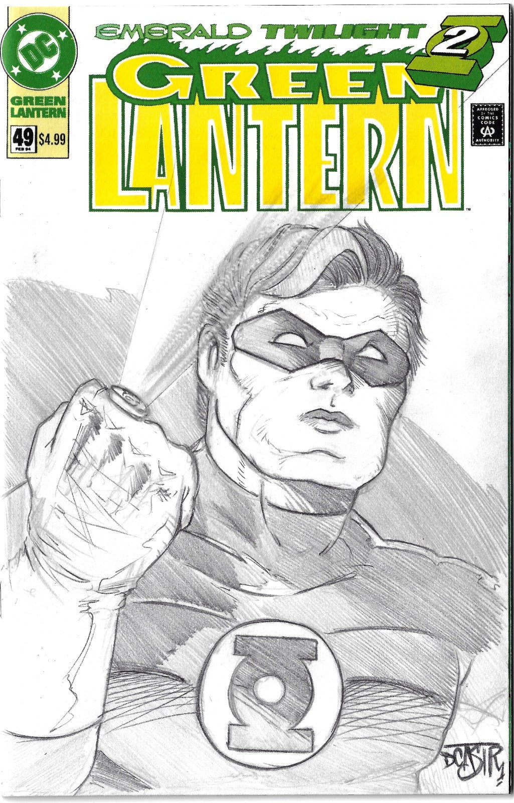 Green Lantern 49 (2026) DC Facsimile Sketch Cover Comic W Original DCastr Art