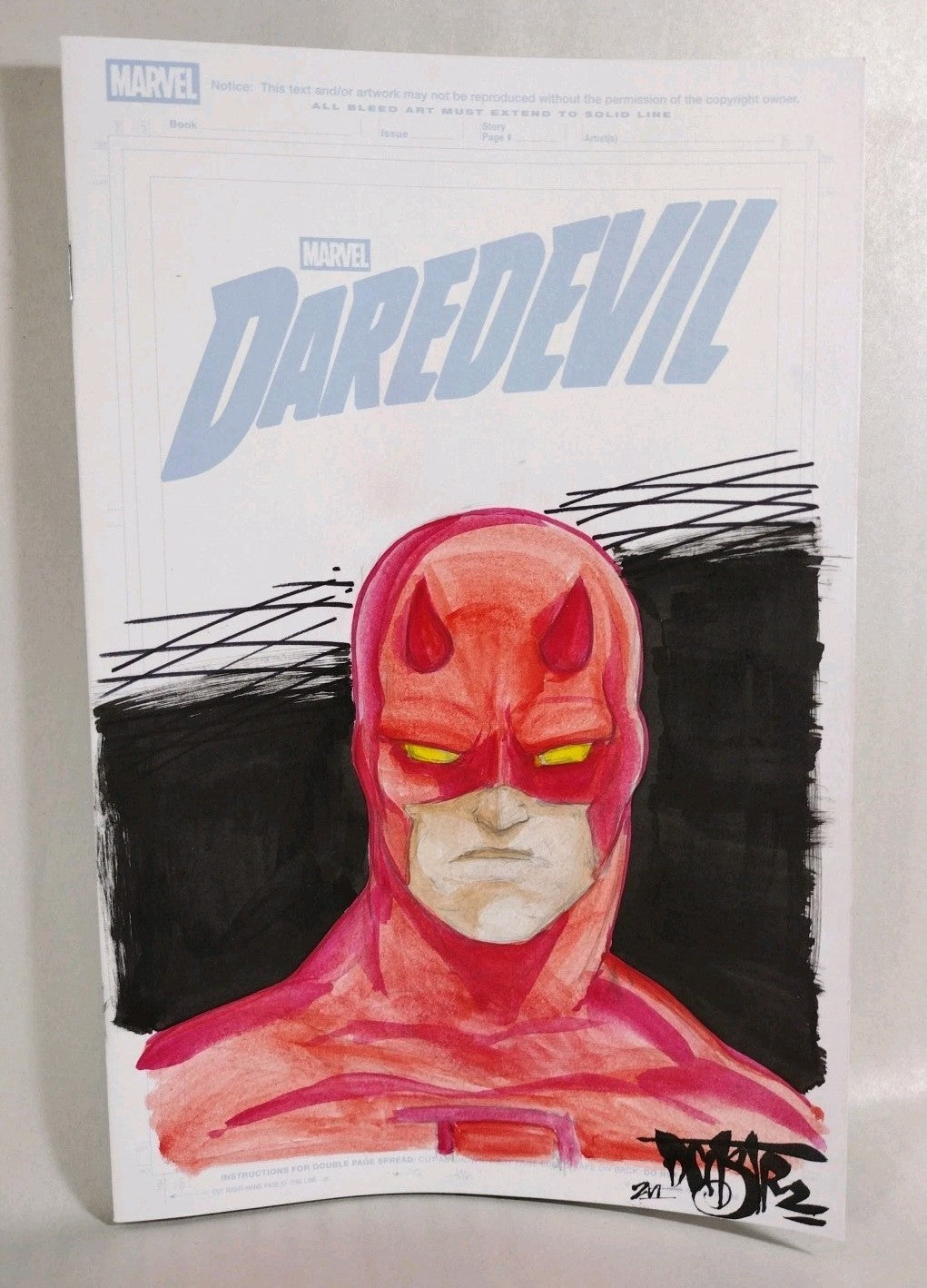 Daredevil #1 (2026) Marvel Comic Sketch Cover Variant W Original DCastr Art