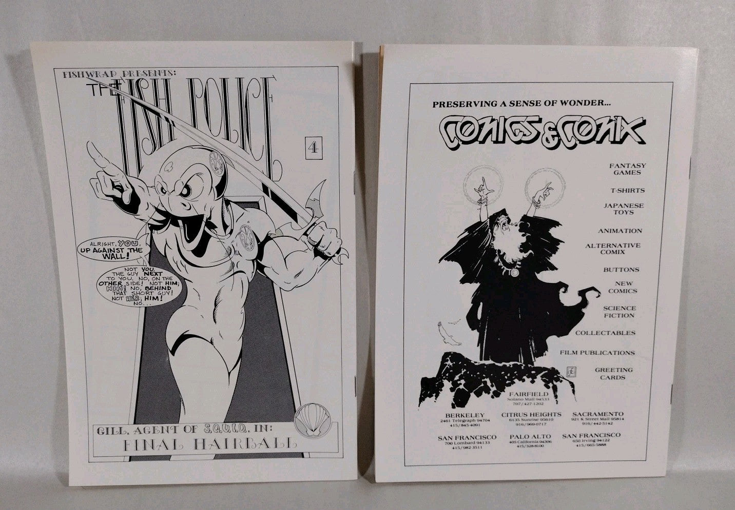FISH POLICE (1986) Fishwrap Comic Lot #1 2 3 4 5  7 8 9 10 Special 1 Hairballs