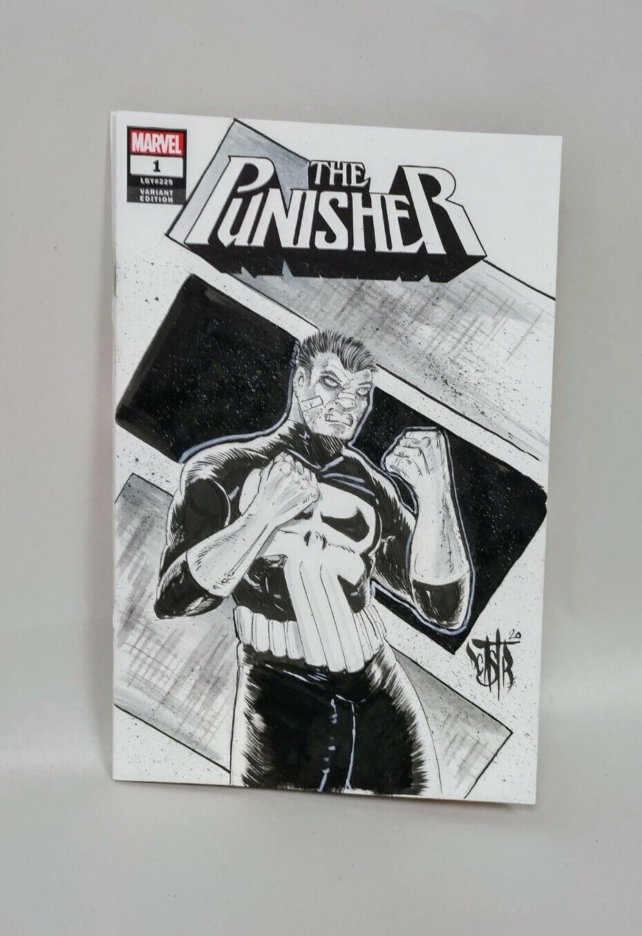 The Punisher #1 (2018) Blank Cover Variant Comic W Original Art ARG COA #259