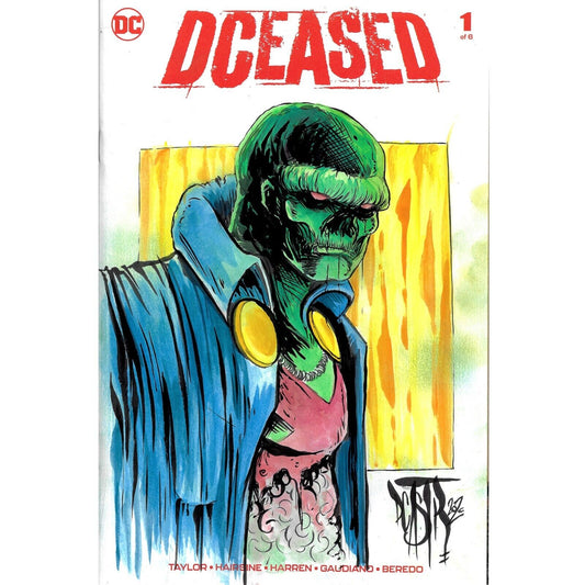 Dceased #1 (2019) Blank Cover Variant Martian Manhunter Original DCastr Art COA