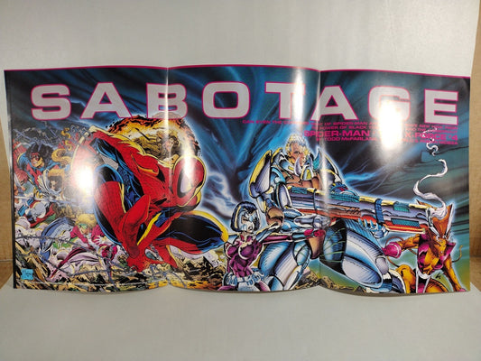 Sabotage (1991) Marvel Todd Mcfarlane Spider-Man X-Force Promo Poster 11" X 24"