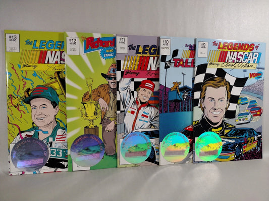 Legends of NASCAR 1992 Vortex Comic #'d Hologram Set Issues 9 10 11 12 13