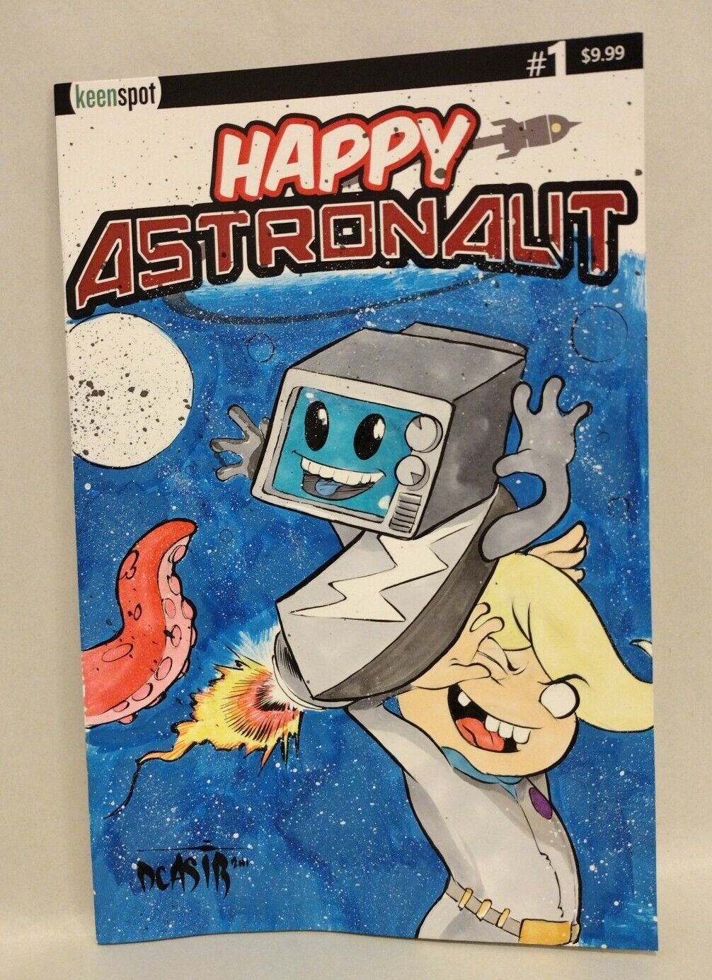 Happy Astronaut 1 Keenspot 2023 Sketch Variant Cover Comic W Original DCastr Art