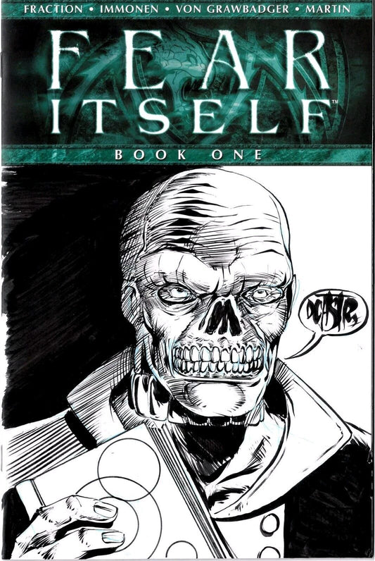 Fear Itself #1 (2011) Marvel Comic Sketch Cover W Original DCastr Red Skull Art