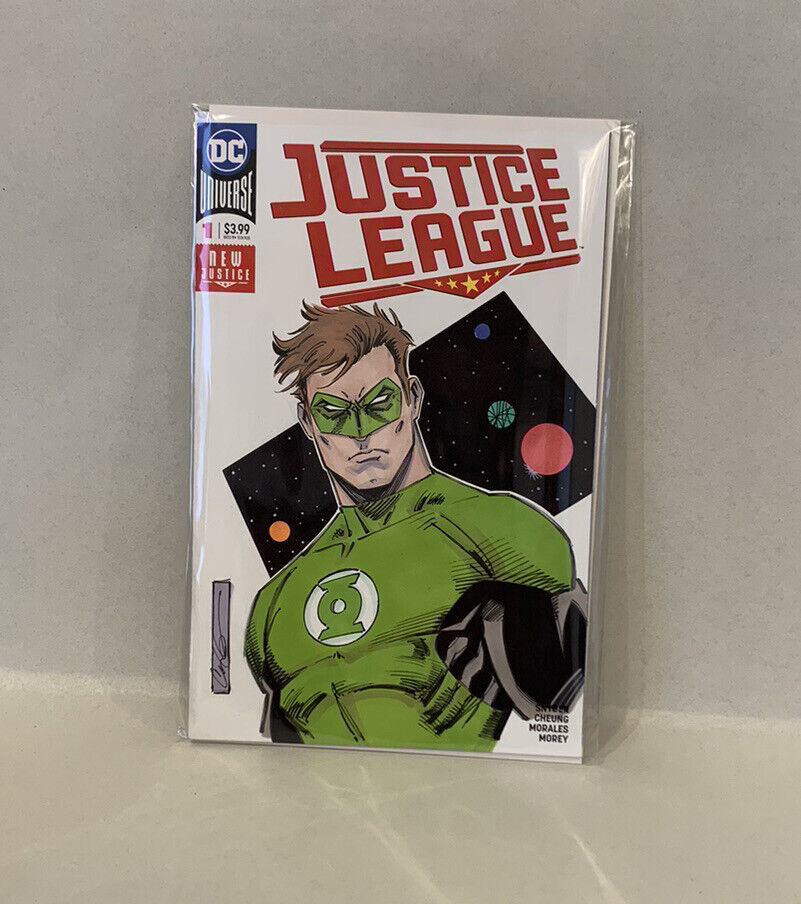 JUSTICE LEAGUE #1 Blank Cover Variant DC Comic w Original CORY HAMSCHER Art COA