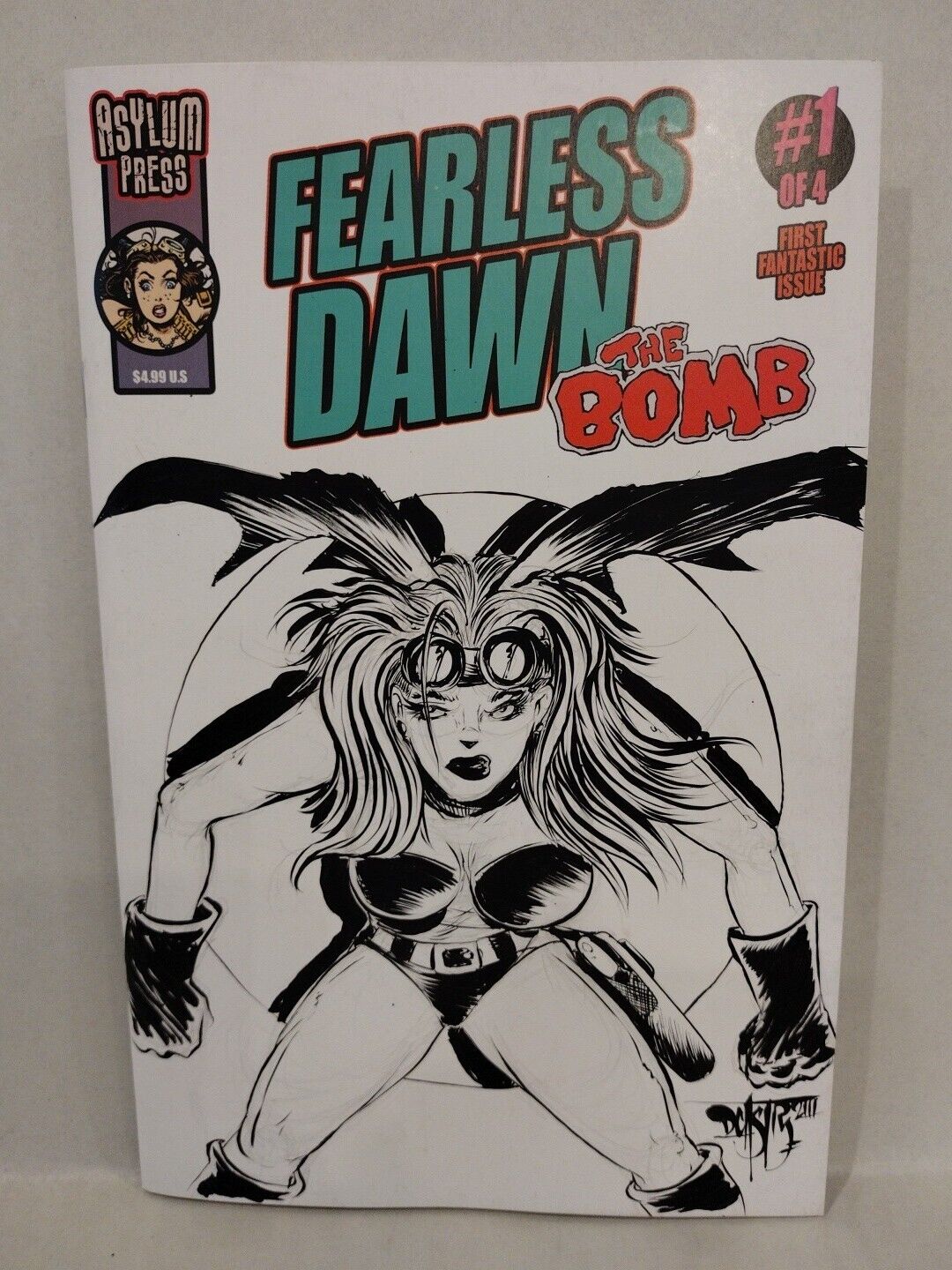 Fearless Dawn The Bomb #1 (2023) Asylum Press Blank Sketch Cover W Original Art