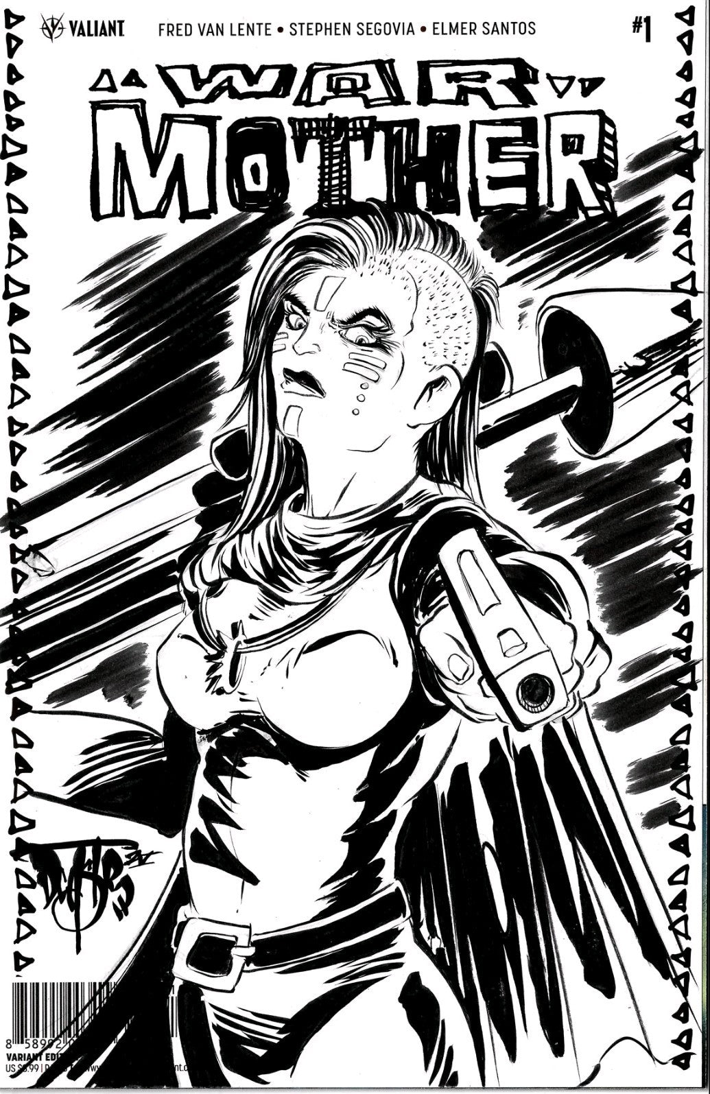 War Mother 1 (2017) Valiant Comic Sketch Cover Variant W Original Dave Castr Art